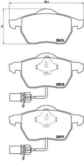 Гальмівні колодки пер. Passat B5/Audi A4/A6 00-05 BREMBO P 85 085