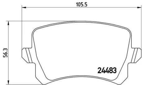 Гальмівні колодки зад. Passat 05-/Sharan 10-/Tiguan 07- BREMBO P 85 109