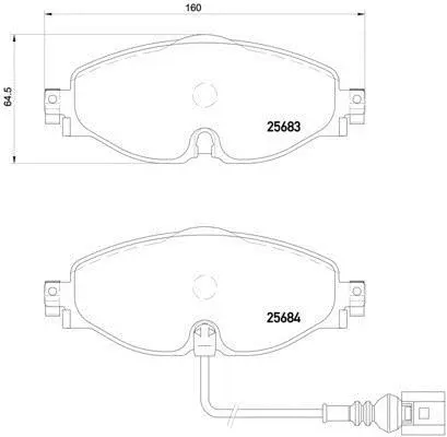 Гальмівні колодки пер. Q3/A3/LEON/Octavia III-IV/Golf VII-VIII/Passat B8 12- /(TRW) BREMBO P 85 126 (фото 1)