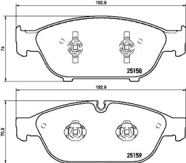 Гальмівні колодки пер. Audi A6/A8 10- (ATE) BREMBO P 85 127