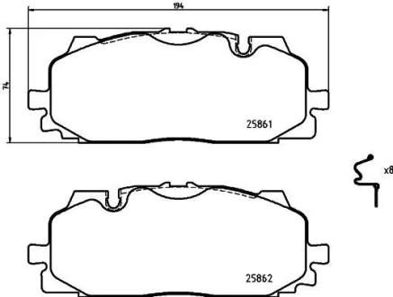 Гальмівні колодки пер. Audi A5/Q7 /VW Touareg III 15- (AKEBONO) BREMBO P 85 165