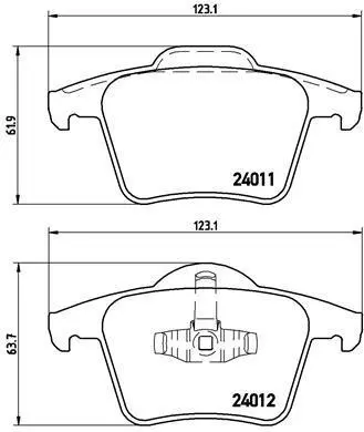 Гальмівні колодки зад. Volvo XC90 02-10 (ATE) BREMBO P 86 019 (фото 1)