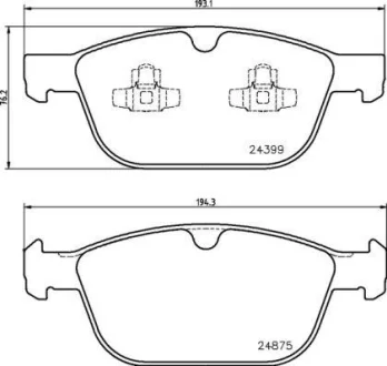 Гальмівні колодки пер. XC60/XC90 02- 2.0-4.4 BREMBO P 86 023