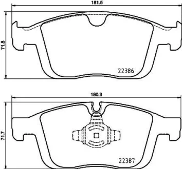 Гальмівні колодки пер. Volvo XC60 09-17 BREMBO P 86 026