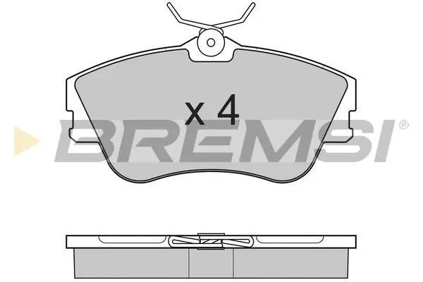 Гальмівні колодки пер. T4 1.9TD/2.4D >99 (R15)(невент.диск) BREMSI BP2625 (фото 1)