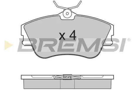 Гальмівні колодки пер. T4 1.9TD/2.4D >99 (R15)(невент.диск) BREMSI BP2625
