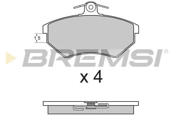 Гальмівні колодки пер. Audi 80/100/A4 78-00 (TRW) (119x70x19,4) без датчика BREMSI BP2642 (фото 1)