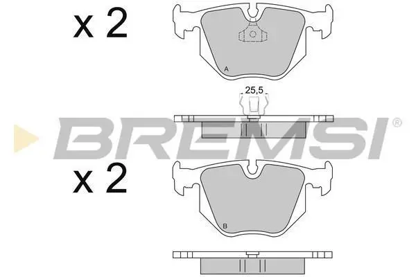 Гальмівні колодки зад. BMW 3(E46)/7(E38)/X5(E53) 94-11 (ATE) (123x59,4x17,3) BREMSI BP2652 (фото 1)