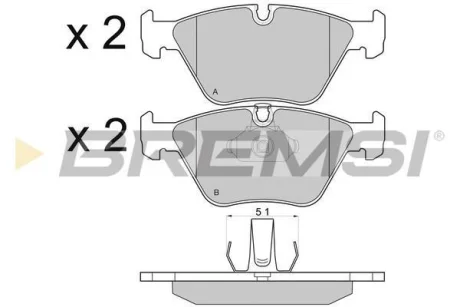 Гальмівні колодки пер. BMW 5 (E39) 95-03 (ATE) BREMSI BP2685