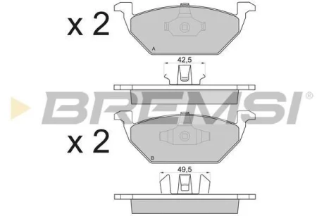 Гальмівні колодки пер. Caddy III 04-/Golf IV-VI 97-/Octavia/A3 96- (ATE) BREMSI BP2835