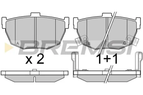 Гальмівні колодки зад. Cerato/Elantra/Lantra/Maxima/Tuscani (85-21) (sumitomo) BREMSI BP2967