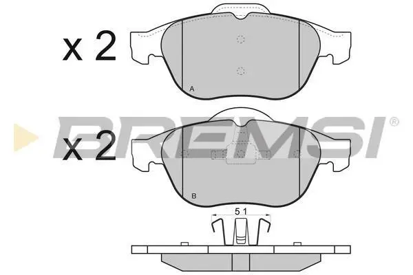 Гальмівні колодки пер. Renault Laguna 01- (ATE) (156,3x68,5x18) BREMSI BP2970 (фото 1)