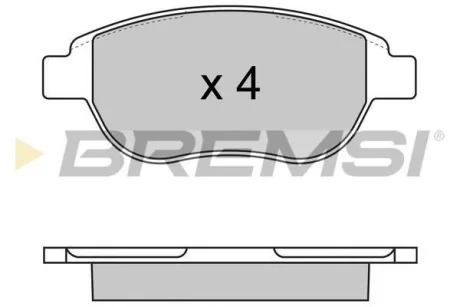 Гальмівні колодки пер. Berlingo/Partner 01-/Doblo 03- (136,8x57,6x19,3) BREMSI BP2972