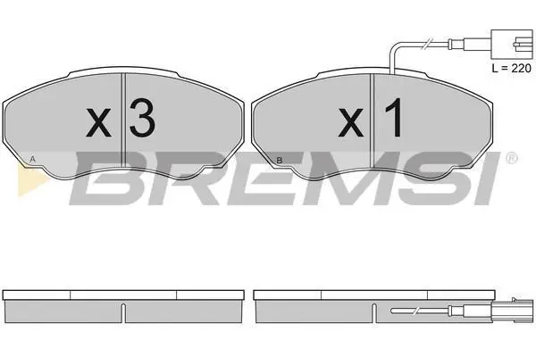 Гальмівні колодки пер. Ducato/Jumper/Boxer 02-06 (1.4t) BREMSI BP2997 (фото 1)