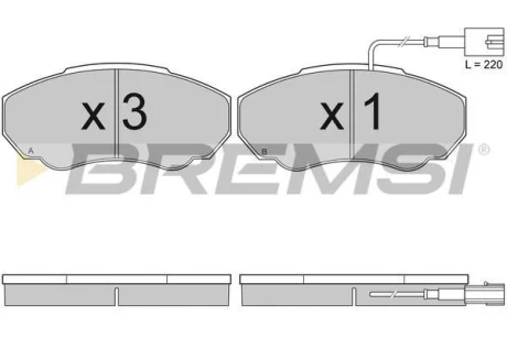 Гальмівні колодки пер. Ducato/Jumper/Boxer 02-06 (1.4t) BREMSI BP2997