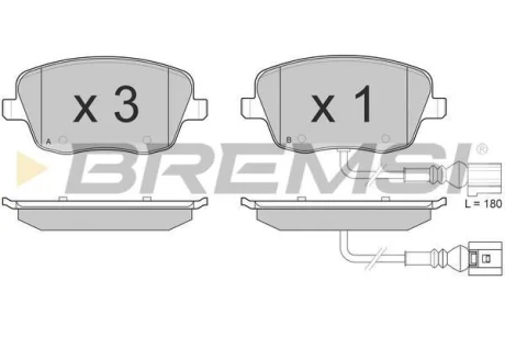 Гальмівні колодки пер. Polo 01-/Skoda Fabia 03-14 (LUCAS GIRLING) BREMSI BP3013