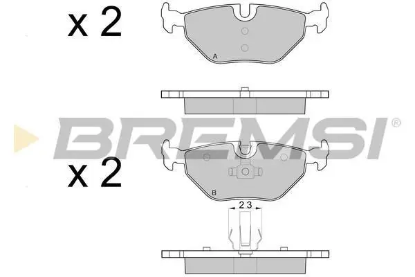 Гальмівні колодки зад. BMW 3 (E46)/SAAB 9-5/ROVER 75 96-09 (ATE) (123,1x45x17) BREMSI BP3051 (фото 1)