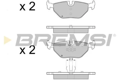 Гальмівні колодки зад. BMW 3 (E46)/SAAB 9-5/ROVER 75 96-09 (ATE) (123,1x45x17) BREMSI BP3051