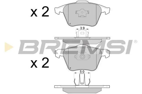 Гальмівні колодки пер. Volvo XC90 02-12 (ATE) (155,2x74,3x19,5) BREMSI BP3062 (фото 1)
