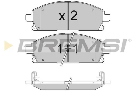 Гальмівні колодки пер. Infiniti Q54 97- (sumitomo) (159x56x16,4) BREMSI BP3068