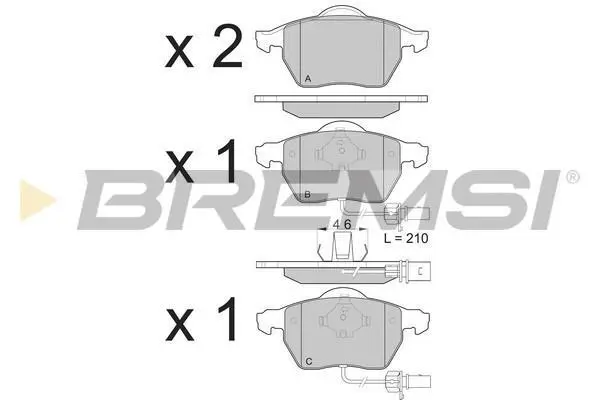 Гальмівні колодки пер. Passat B5/Audi A4/A6 00-05 BREMSI BP3071 (фото 1)