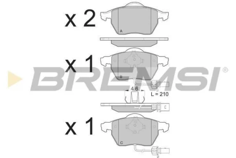 Гальмівні колодки пер. Passat B5/Audi A4/A6 00-05 BREMSI BP3071