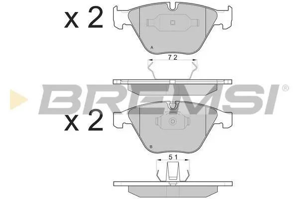 Гальмівні колодки пер. BMW 5(E60)/7(E65) 02-10 (ATE) (155,1x68,5x20,3) BREMSI BP3073 (фото 1)