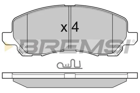 Гальмівні колодки пер. Lancer VIII/Outlander II/Peugeot 4008 08- (AKEBONO) BREMSI BP3080