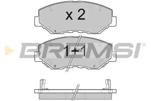 Гальмівні колодки пер. Honda Accord 03-08/CR-V 01-06 (akebono) BREMSI BP3117 (фото 1)