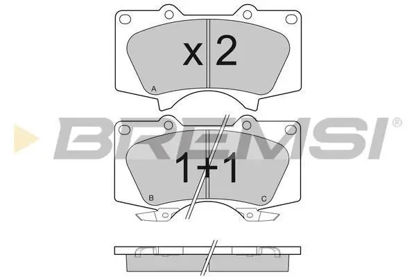 Гальмівні колодки пер. Toyota Land Cruiser/Hilux VII/Lexus GX/ MITSUBISHI PAJERO 01- (sumitomo) BREMSI BP3139 (фото 1)