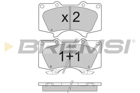Гальмівні колодки пер. Toyota Land Cruiser/Hilux VII/Lexus GX/ MITSUBISHI PAJERO 01- (sumitomo) BREMSI BP3139