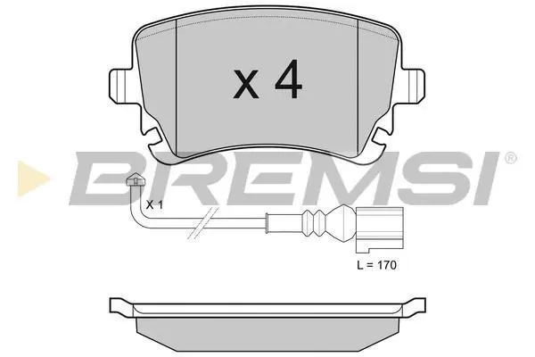 Гальмівні колодки зад. T5 03- (TRW) (з датчиком) BREMSI BP3140 (фото 1)