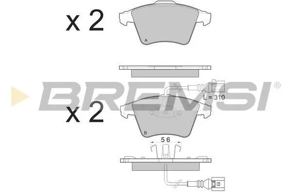Гальмівні колодки пер. VW Touareg 02-10 (ATE) BREMSI BP3142 (фото 1)