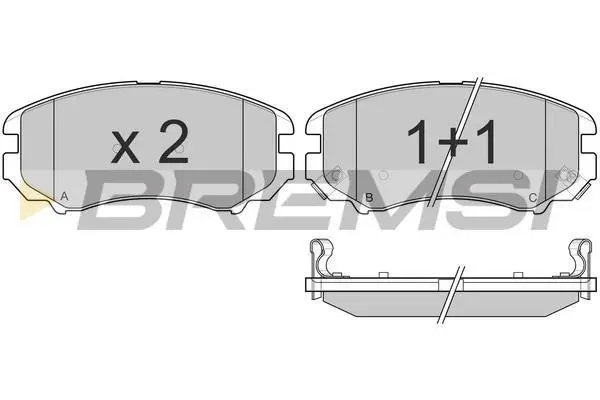 Гальмівні колодки пер. Hyundai Tucson 04-10/Kia Sportage 04- (mando) з датчиком BREMSI BP3146 (фото 1)