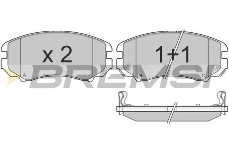 Гальмівні колодки пер. Hyundai Tucson 04-10/Kia Sportage 04- (mando) з датчиком BREMSI BP3146