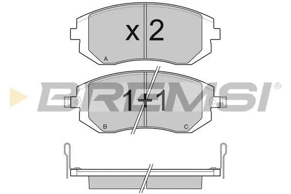 Гальмівні колодки пер. Subaru Impreza 02-/Forester 02- (akebono) BREMSI BP3158 (фото 1)