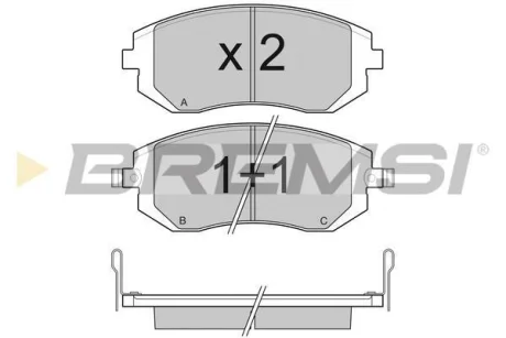 Гальмівні колодки пер. Subaru Impreza 02-/Forester 02- (akebono) BREMSI BP3158