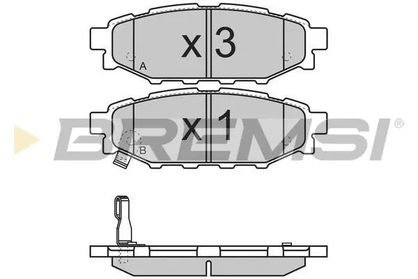 Гальмівні колодки зад. Subaru Forester/Legacy IV 03- (akebono) BREMSI BP3218 (фото 1)