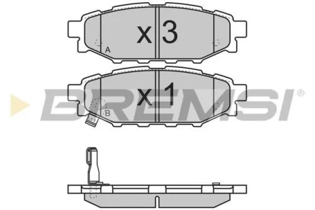 Гальмівні колодки зад. Subaru Forester/Legacy IV 03- (akebono) BREMSI BP3218