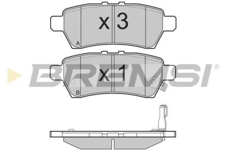 Гальмівні колодки зад. Nissan Pathfinder 05- (Tokico) BREMSI BP3257