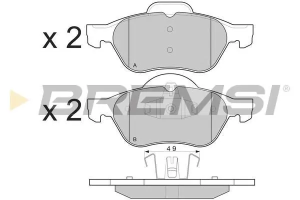 Гальмівні колодки пер. Renault Megane/Scenic/Clio 02- (ATE) BREMSI BP3264 (фото 1)