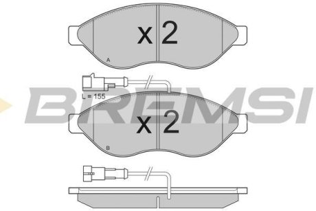 Тормозные колодки пер. Jumper/Ducato/Boxer 06- (1.1-1.5t) BREMSI BP3285