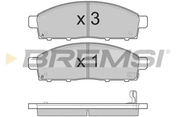 Гальмівні колодки пер. Mitsubishi L200 05-15 (tokico) BREMSI BP3296 (фото 1)