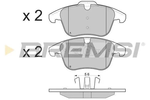 Гальмівні колодки пер. Mondeo 07-/Volvo S60/V60 10-/V70 02-/XC 70 08- BREMSI BP3297 (фото 1)