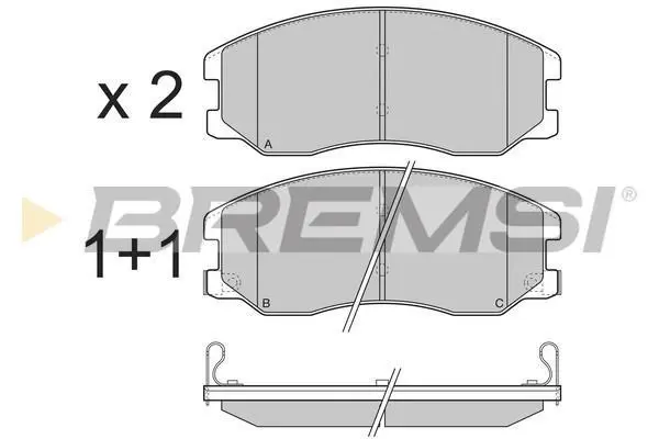 Гальмівні колодки пер. Chevrolet Captiva 06- (akebono) BREMSI BP3303 (фото 1)