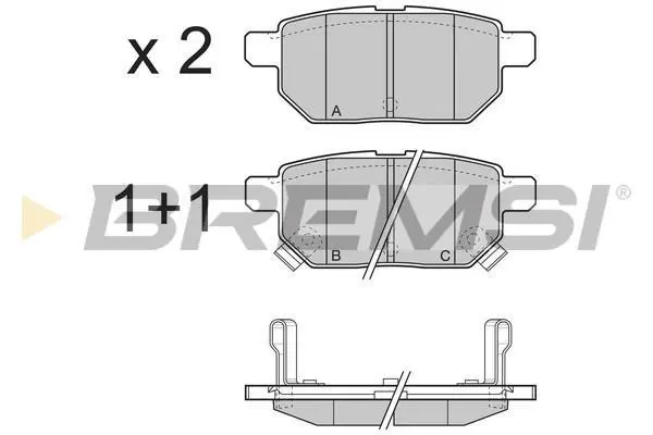 Гальмівні колодки зад. Toyota Corolla/Yaris 05- (Akebono) BREMSI BP3322 (фото 1)