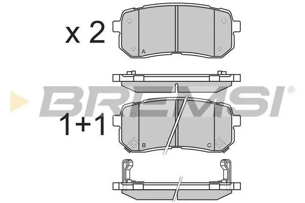 Гальмівні колодки зад. Hyundai H-1 08- (mando) BREMSI BP3337 (фото 1)