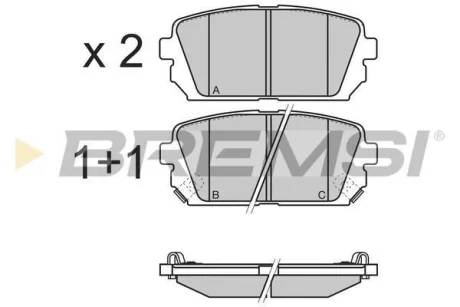 Гальмівні колодки зад. KIA Carens 07> BREMSI BP3359