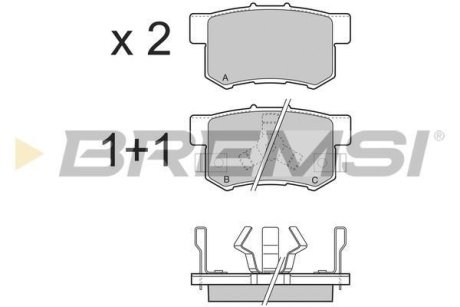 Тормозные колодки зад. Honda Accord VIII/CR-V 01-06 08- (akebono) BREMSI BP3374