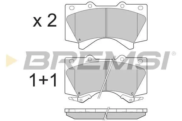 Гальмівні колодки пер. Toyota Land Cruiser 08- (advics) BREMSI BP3381 (фото 1)